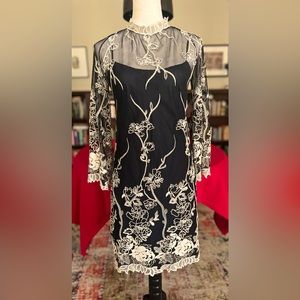 Vintage VIVIENNE TAM sheer embroidered dress, early 2000s. (Slip NOT INCLUDED)